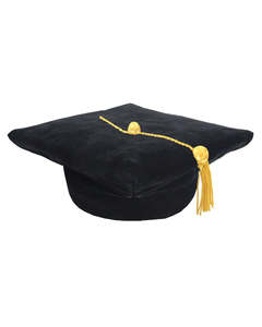 Cappello da Dottore in Velluto di Lusso Personalizzato all'Ingrosso, Berretto da Dottorato in Poliestere a 4 Lati con Nappa in Filo d'Oro, Unisex per Studenti Universitari - Product Image 2