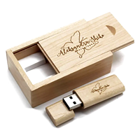 Flashdisk Kayu Bambu Multi Material dengan Desain Tutup Kustom dan Logo Laser untuk Hadiah Fotografi Studio Grosir
