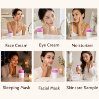Pot cosmétique sans air en PP avec logo personnalisé, rechargeable, pour crème pour les yeux, crème pour le visage, emballage vide pour soins de la peau, OEM