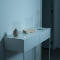 Base de lampe LED en bois personnalisée en usine, base de lampe rectangulaire en bois avec câble USB pour lumière acrylique chaude