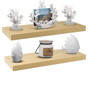 Étagères flottantes en bois pour mur Ensemble de 2 étagères flottantes <span class=keywords><strong>longues</strong></span> de ferme Étagères en bois pour salle de bain pour montage mural - Product Image 4