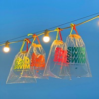 Sacs à cordon en PVC transparent étanche petit sac à dos en TPU transparent sac de natation à cordon de sport pliable