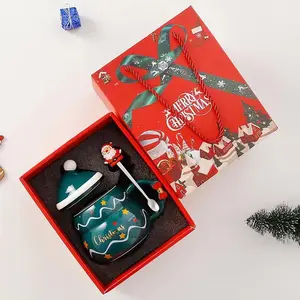 Праздничный подарок, креативный синий или красный милый чай и молочный снежок, зимняя Рождественская кофейная кружка Санта-Клауса, снежный шар, кружка