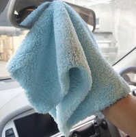 Serviette de séchage, lavage, detailing et polissage pour voiture en microfibre sans bords, ultra douce, 16x16 pouces