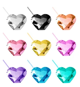 2023 European and special-shaped creative heart-shaped plastic straw cup 520 Love Cup Valentine's Day Straw Cup