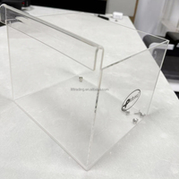 Vase carré en plexiglas transparent personnalisé pour boîte à jus boîte à cigarettes support en plastique pour mouchoirs unique urne en acrylique avec support