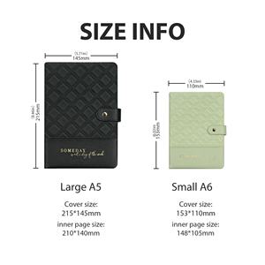 Cuaderno de Moda para Útiles Escolares, Bonito Cuaderno de Tapa Dura de Cuero con Diseño de Diamantes y Logotipo Personalizado en Rosa, con Páginas Punteadas para Estudiantes - Product Image 4