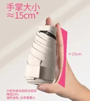 LS Femmes 5-Fold Mini UV Capsule Umbrella Light Compact Pocket Gift for Ladies Modern Design Manual Control