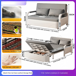 Juego de muebles de sala convertible, sofá <span class=keywords><strong>cama</strong></span> comprimido, muebles de sala con almacenamiento metálico para hotel, apartamento, casa de huéspedes, resort - Product Image 6