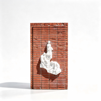 Sculpture murale en relief en résine blanche faite à la main, OEM ODM, taille et couleur personnalisées, art 3D, décoration artistique tendance, maison, bureau, jardin
