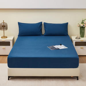 Sábana ajustable Sábana impermeable Funda <span class=keywords><strong>protectora</strong></span> suave de color sólido para hotel Funda de cama Colchón - Product Image 3