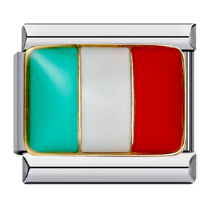 Accesorios DIY: Dijes Modulares Elásticos Hechos a Mano con Bandera Nacional Italiana, de Acero Inoxidable con Baño de Oro Rosa, a la Moda para Hombre - Product Image 2