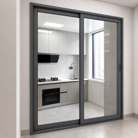 Porte coulissante en alliage 6063 T5 thermolaqué, résistance côtière, sans déformation, anti-corrosion, testée en atmosphère salée, longue durée de vie