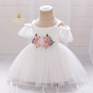 Vestido Blanco de Media Manga con Bordado de Princesa <span class=keywords><strong>para</strong></span> Niña, Diseño ODM, <span class=keywords><strong>para</strong></span> <span class=keywords><strong>Primera</strong></span> Comunión o Bautizo, Estilo Casual de Verano - Product Image 5