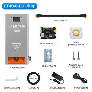 Laser cây K60 công suất cao 60W <span class=keywords><strong>40W</strong></span> 20W có thể điều chỉnh mô-đun khắc laser với không khí hỗ trợ cho tự làm Gỗ CNC cắt khắc công cụ - Product Image 6
