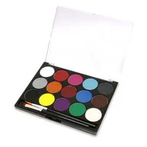 15 colori doppio bianco colori viso e corpo vernice pigmento Kit con 2 spazzole pigmento solubile in acqua vernice per trucco