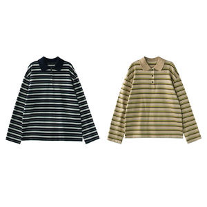 Custom High Quality 100% Cotton Retro <b>Long</b>-<b>Sleeved</b> Unisex <b>Button</b>-Down <b>T</b>-<b>Shirt</b> Character Pattern Worsted Quick Dry Breathable - Product Image 5