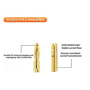 Conjunto de Conectores Banana Amass GC2011-F/GC2011-M de Latón Chapado en Oro de 2.0mm, 15A Corriente Continua, 7m, Precisión de Recubrimiento para Motor ESC - Product Image 2