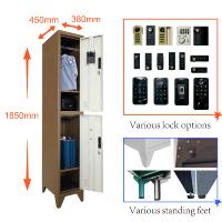 Casier en acier commercial à 2 portes pour vêtements, armoire métallique colorée pour salle de sport, vente en gros