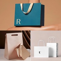 Sacs en papier Cadeau Shopping Personnalisé avec Logos Sac Votre Propre logo Petite Entreprise Kraft Goodie Luxe Ruban Poignée Bolsas De Regalo