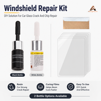 Kit de réparation de pare-brise avec résine et bandes de durcissement pour la réparation des fissures et éclats de vitres de voiture, kit de réparation de verre liquide DIY