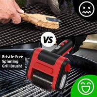 Brosse de nettoyage électrique rechargeable pour barbecue, en acier inoxydable sans poils, avec lumière LED pour grillades en extérieur
