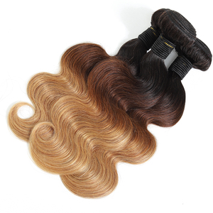 批发Ombre人发编织束人发束生印度人头马头发Whosale T1B/#4/#27 Ombre彩色体波RUBE - Product Image 6