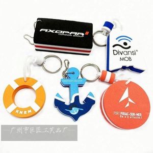 <b>Custom</b> Simple Rectangle Floating EVA Keychain Buoyant <b>Key</b> <b>Ring</b> with PU Sponge for Promotional Gifts - Product Image 3