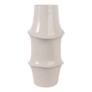 Vaso in ceramica minimalista con finitura macchiettata e dettagli ad anello per decorare il soggiorno con fiori freschi - Product Image 4