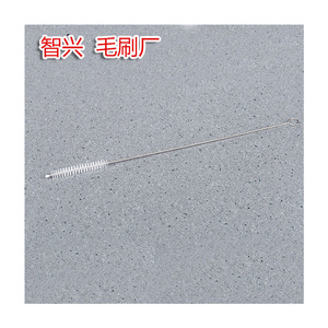 Stainless Steel Straw <b>Brush</b> 5x30x175mm White Nylon Bristles For Cleaning Test Tubes And <b>Bottles</b> - Product Image 3