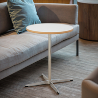Table à café et à dîner portable au design moderne, base en plastique et métal, noire, pour salon, hôtel, atelier