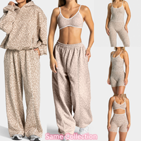 Ensemble jogging et sweat à capuche oversize imprimé léopard pour femme – Deux pièces streetwear tendance automne 2026