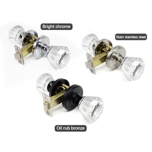 ล็อกประตูแบบไม่ใช้กุญแจหรูหราพร้อมลูกบิดคริสตัล50มม. เหล็กและสังกะสีอัลลอยด์สำหรับภายในห้องนั่งเล่นห้องนอนประตูห้องน้ำ - Product Image 3