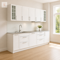 XINGRUO Armoires de cuisine modernes minimalistes style Shaker en contreplaqué pour villas et appartements, solution de projet, capacité de conception de modèles 3D