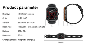 Nouvelle montre connectée avec écran AMOLED HD 1,91 pouces, surveillance de la fréquence cardiaque, de la santé, de la pression artérielle, de l'oxygène, du sommeil, appels vocaux haute définition - Product Image 4