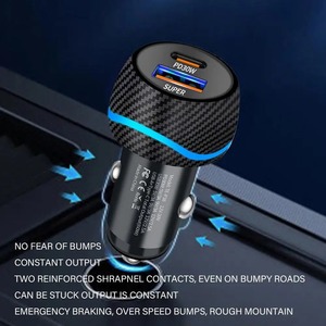 Cargador de Coche USB Tipo-C de Carga Súper Rápida PD de 75 W, Adaptador de Coche QC3.0 para Samsung Xiaomi - Product Image 6