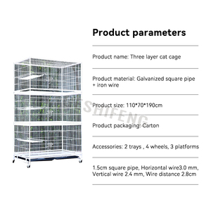 Préforme pour animaux de compagnie <span class=keywords><strong>cage</strong></span> en treillis métallique intérieur cages pour animaux de compagnie chenil pour chien trois couches cages pour animaux de compagnie, transporteurs avec taille - Product Image 6