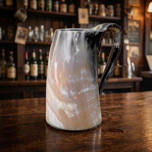 Los Más Vendidos, B.S INTERNATIONAL, Tazas de Cerveza Vikingas Hechas a Mano con Cuerno Natural Reutilizable y Ecológico, Tapa de Bambú, Regalo de Cumpleaños Americano - Product Image 1
