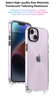 Coque transparente de haute qualité pour iPhone 15 pro max couverture transparente avec trou pour lanière chaîne collier épaule corde
