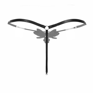 Ding Zhi Mei Sexy Culotte string perlée noire, design sans entrejambe réglable, accessoires intimes pour femmes - Product Image 2