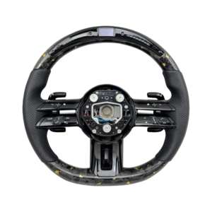 Volant de direction en fibre de carbone véritable avec LED personnalisé pour <span class=keywords><strong>Mercedes</strong></span> Benz <span class=keywords><strong>Amg</strong></span> <span class=keywords><strong>Gt</strong></span> S 2021 2022 <span class=keywords><strong>2023</strong></span>, volant de direction ancien à nouveau - Product Image 3