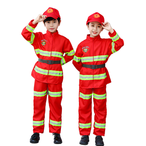 Disfraz de Bombero para Niños, Halloween, Día de las Profesiones, Unisex, Pantalones de Poliéster, Traje para Juego de Roles, Fiesta, Actuación - Product Image 1