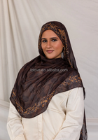 Vela Nouveauté Hijab Châle Léger à Imprimé Floral Numérique Asymétrique en Modal Doux, Rayonne et Viscose Respirant pour Usage Quotidien Ethnique