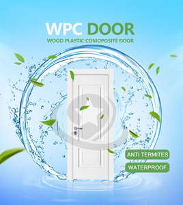 Portes intérieures modernes en WPC imperméables à prix abordable <span class=keywords><strong>avec</strong></span> cadre, porte de salle de bain, couleur bois de noyer, porte en PVC personnalisée, vente chaude - Product Image 4