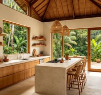 FULLSUMMER Servicio de Diseño de Interiores para Hoteles y Casas, Personalización Completa de Viviendas con Diseño Tropical de Jungla