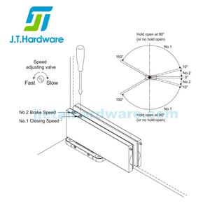 DFG885 <span class=keywords><strong>EN5</strong></span> dissimulé hydraulique deux vitesses ferme-porte réglable porte en verre à fermeture automatique ressort de sol non creusant - Product Image 6