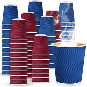 Wholesale Printing 8oz 12oz 16oz Single Wall Disposable Paper Cups customized hot coffee paper cup with sleeves and lid