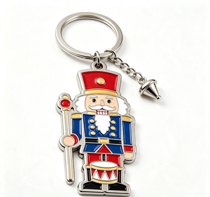 Llavero de Cascanueces 3D Personalizado con Esmalte, Colgante Metálico Navideño, Regalo Festivo - Product Image 3