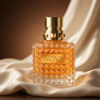 Flacon de parfum carré de luxe en verre avec boîte 50ml 100ml, ensemble atomiseur vide rechargeable avec pompe à sertir