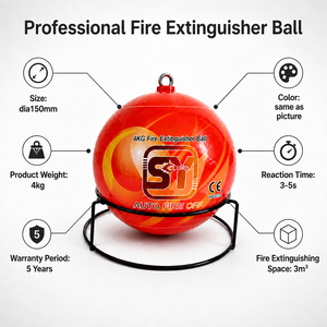 Extintor de Incendios Automático de Polvo Seco de 4 kg, Certificado CE, Colgante de Techo <span class=keywords><strong>con</strong></span> Gancho para Almacén, Extincteur Boule - Product Image 2